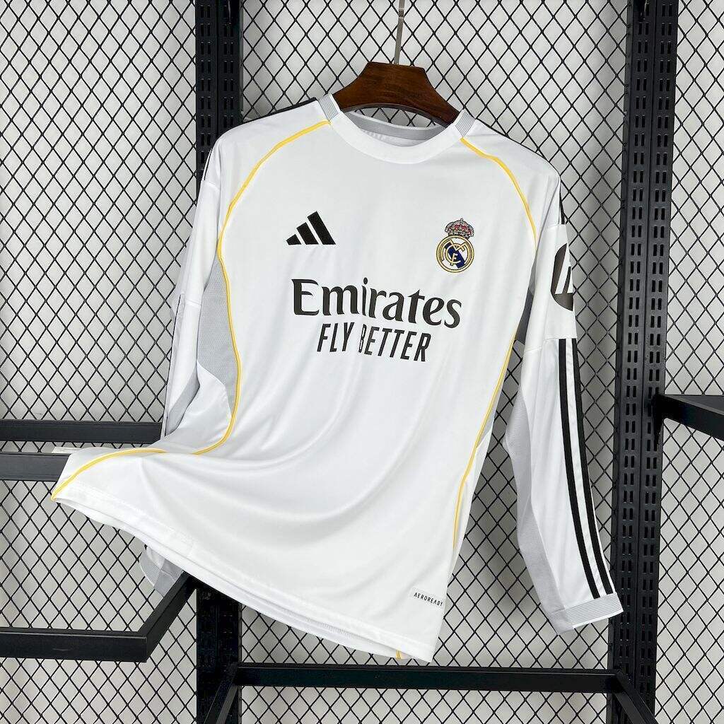 25-26 Real Madrid  Home Long Sleeves Jersey